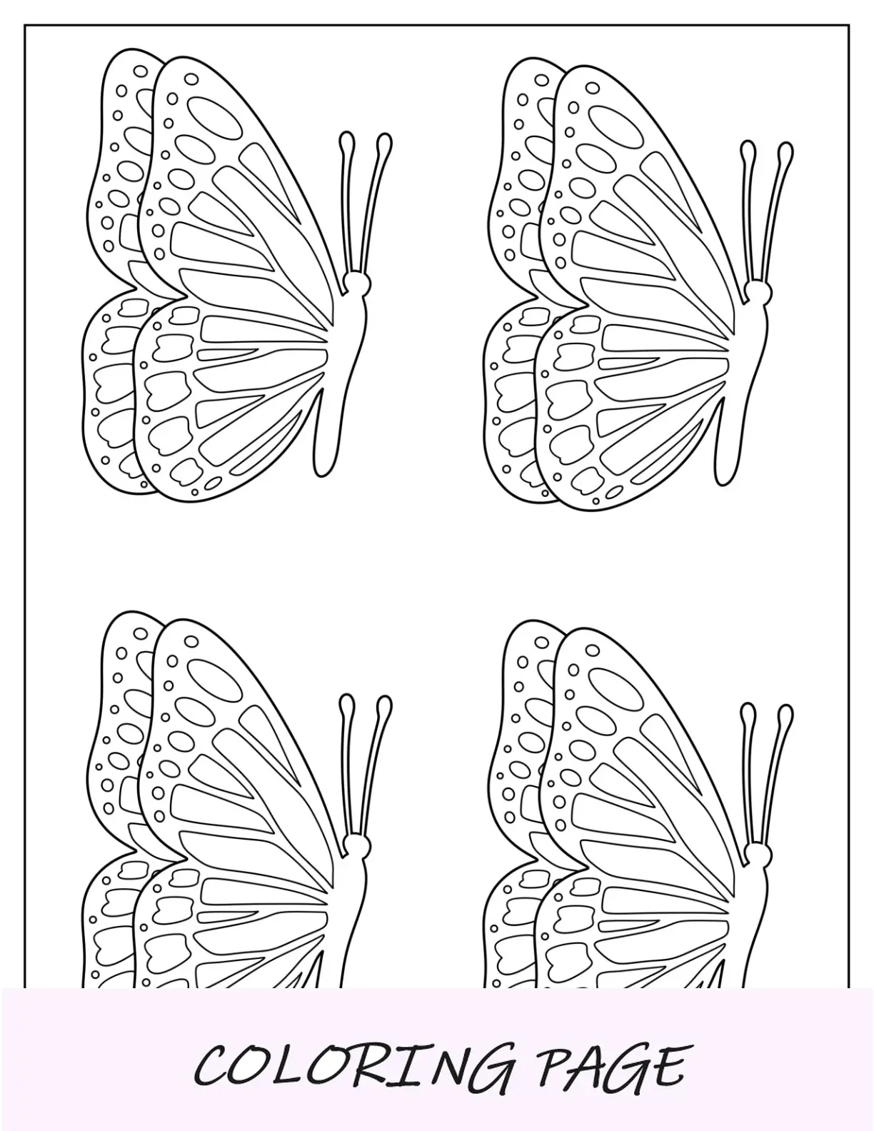 Plantilla de mariposa detallada de vista lateral pequeña