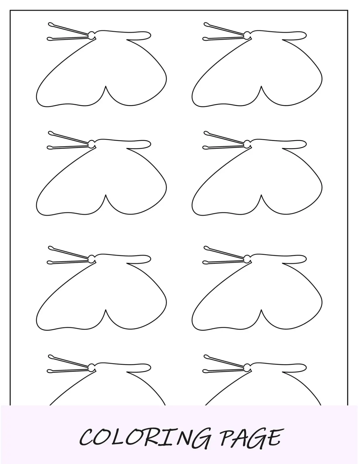 Plantilla de mariposa elegante de página completa