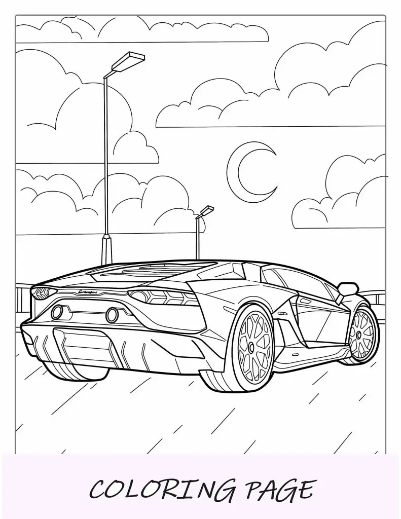 Página para colorir da Lamborghini