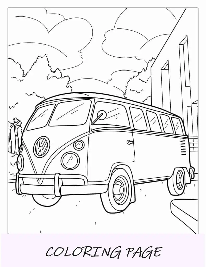 Carro VW Kombie para colorir