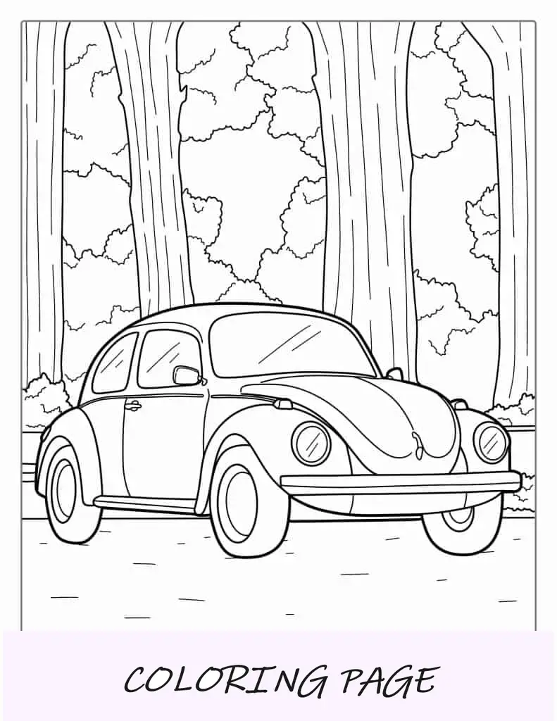 Página para colorir do Fusca VW