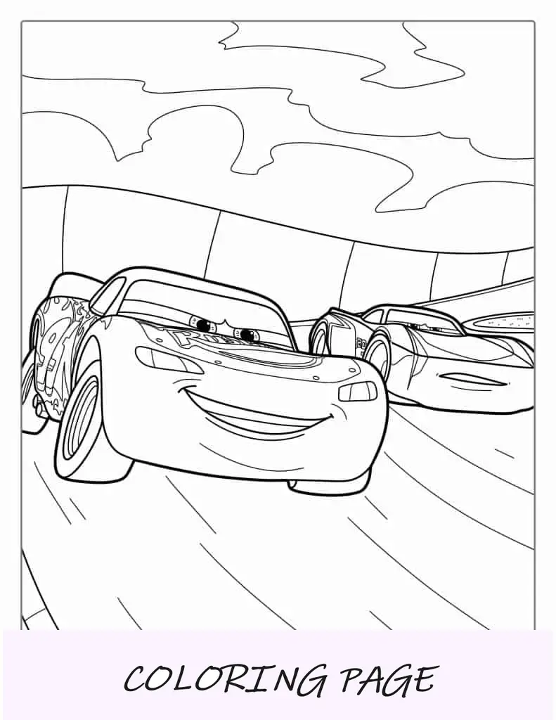 Iluminando McQueen do filme de carros para colorir