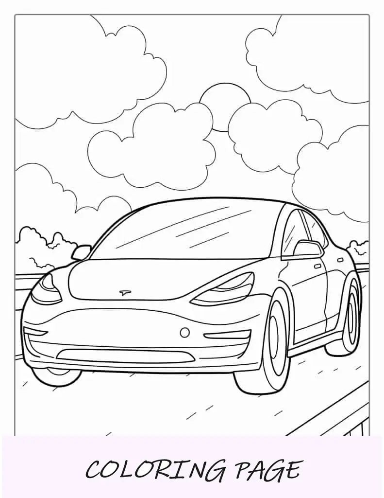 Página para colorir do Tesla Model Y