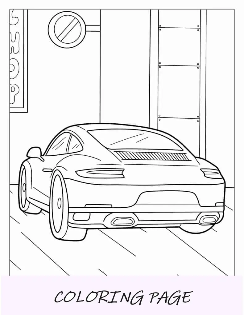 Página para colorir do Porsche Taycan