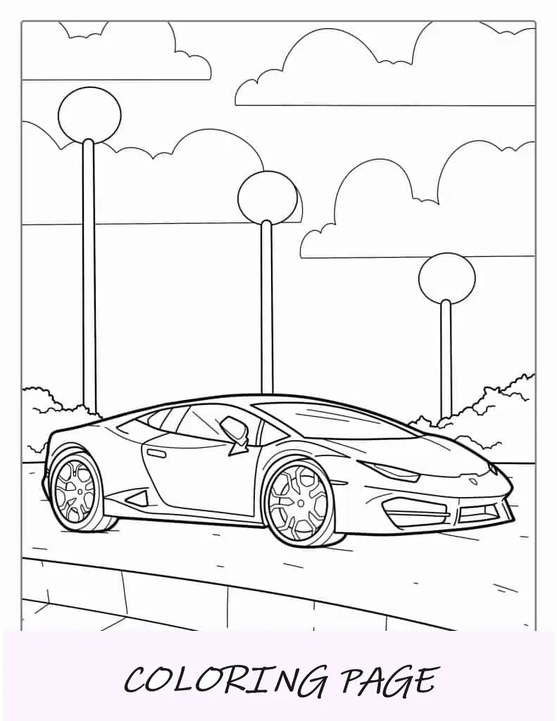 Página para colorir do Lamborghini Huracan
