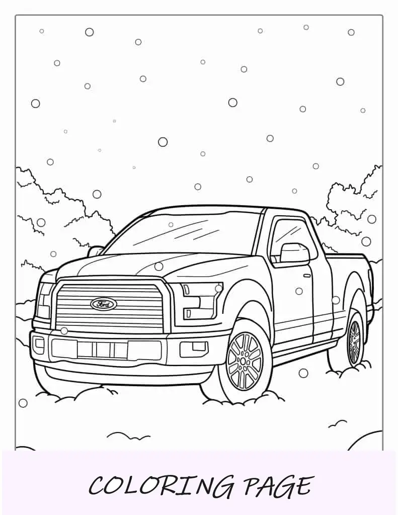 Página para colorir do caminhão Ford F-150
