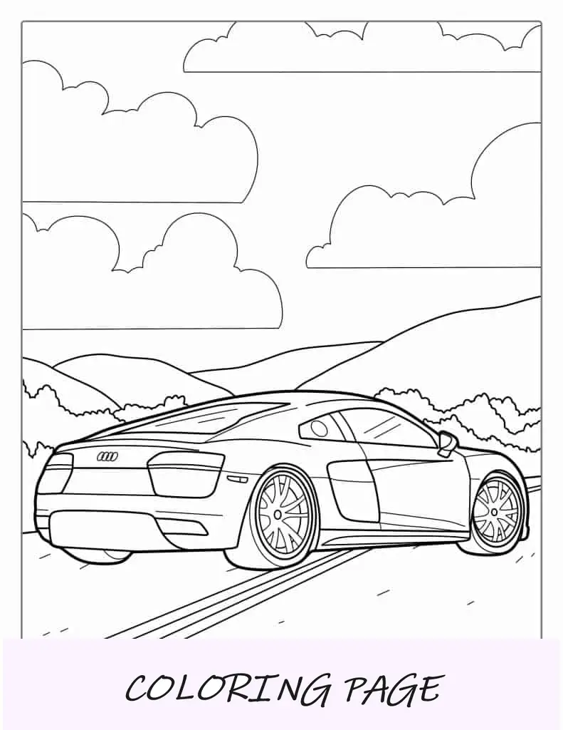 Página para colorir de carros esportivos Audi A5