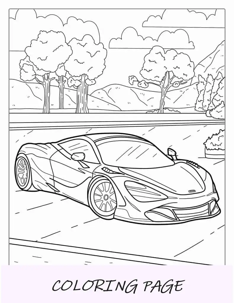 Página para colorir da McLaren para crianças