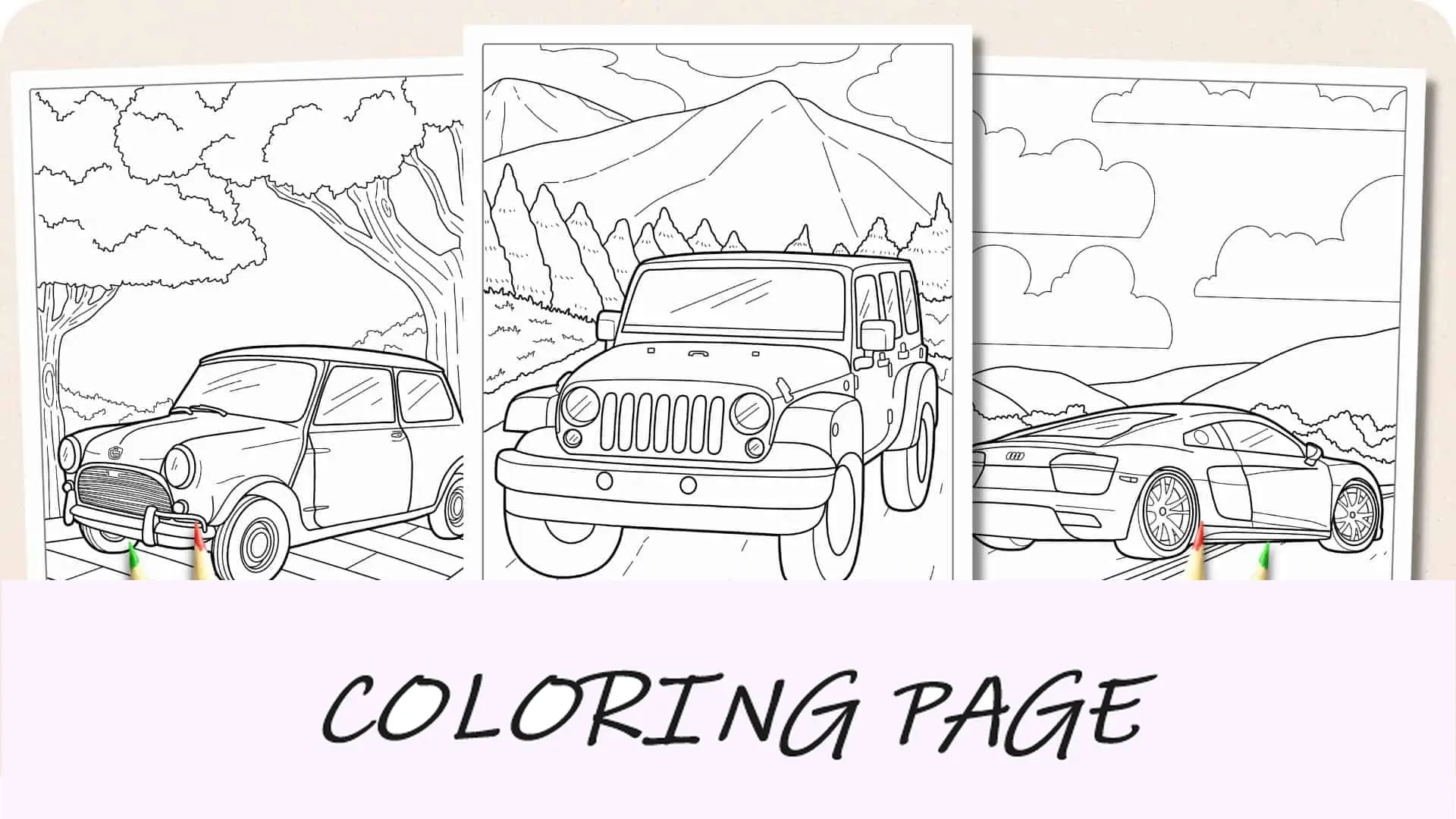 Imagem em destaque de desenhos para colorir de carros