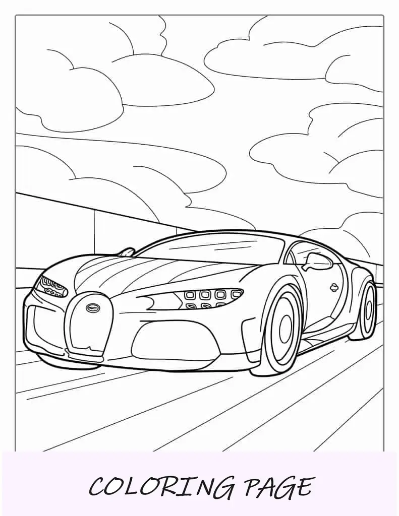 Imagem para colorir Bugatti para crianças