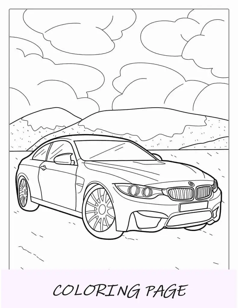 Página para colorir da BMW