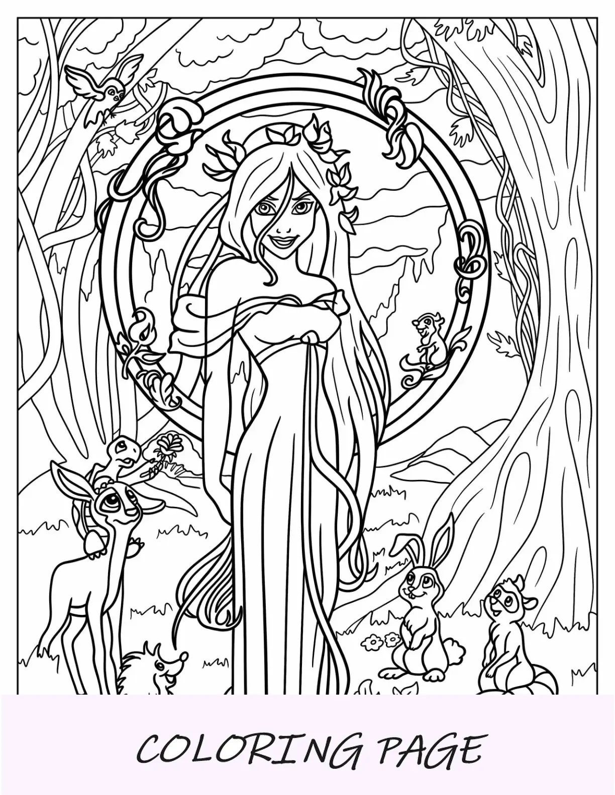 Dibujos para colorear de Disney para adultos de Giselle de Enchanted