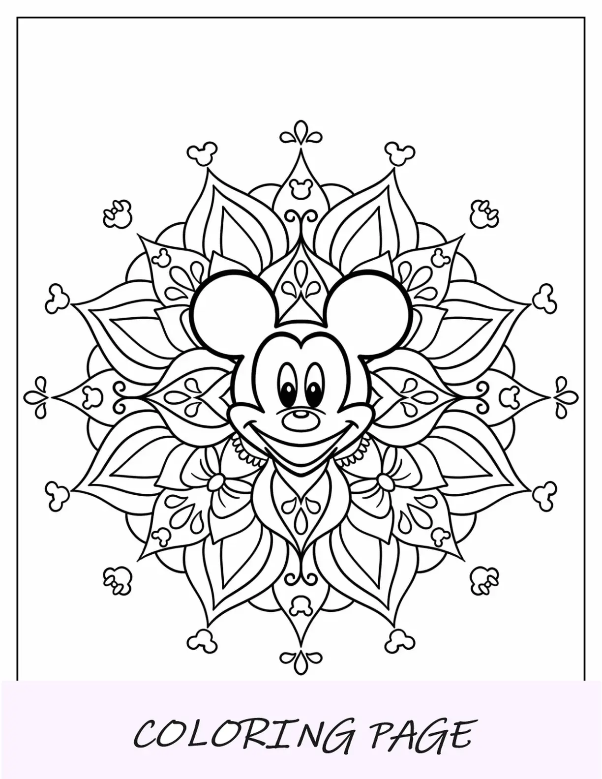 Dibujos para colorear de Disney para adultos de Easy Mickey Mouse Mandala