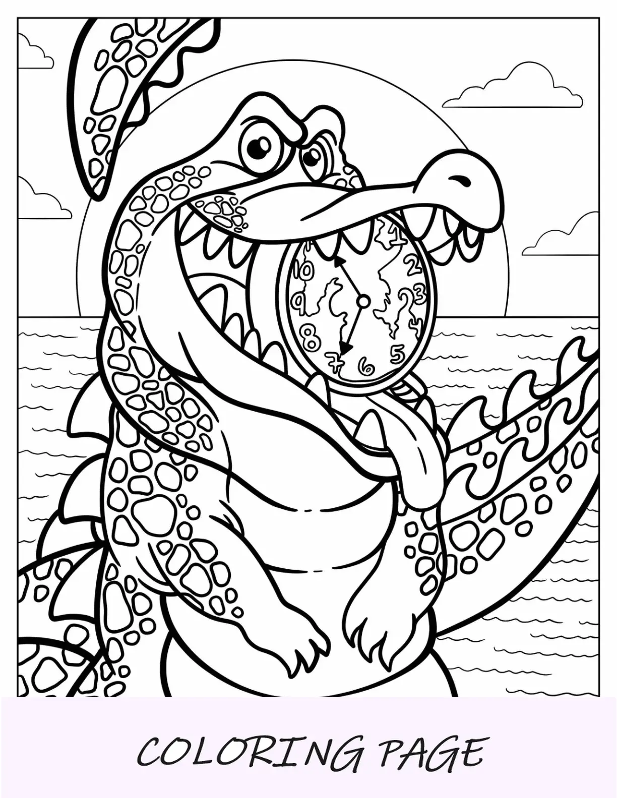 Dibujos Disney Para Colorear Para Adultos De Tic Toc El Cocodrilo Con El Reloj En La Boca