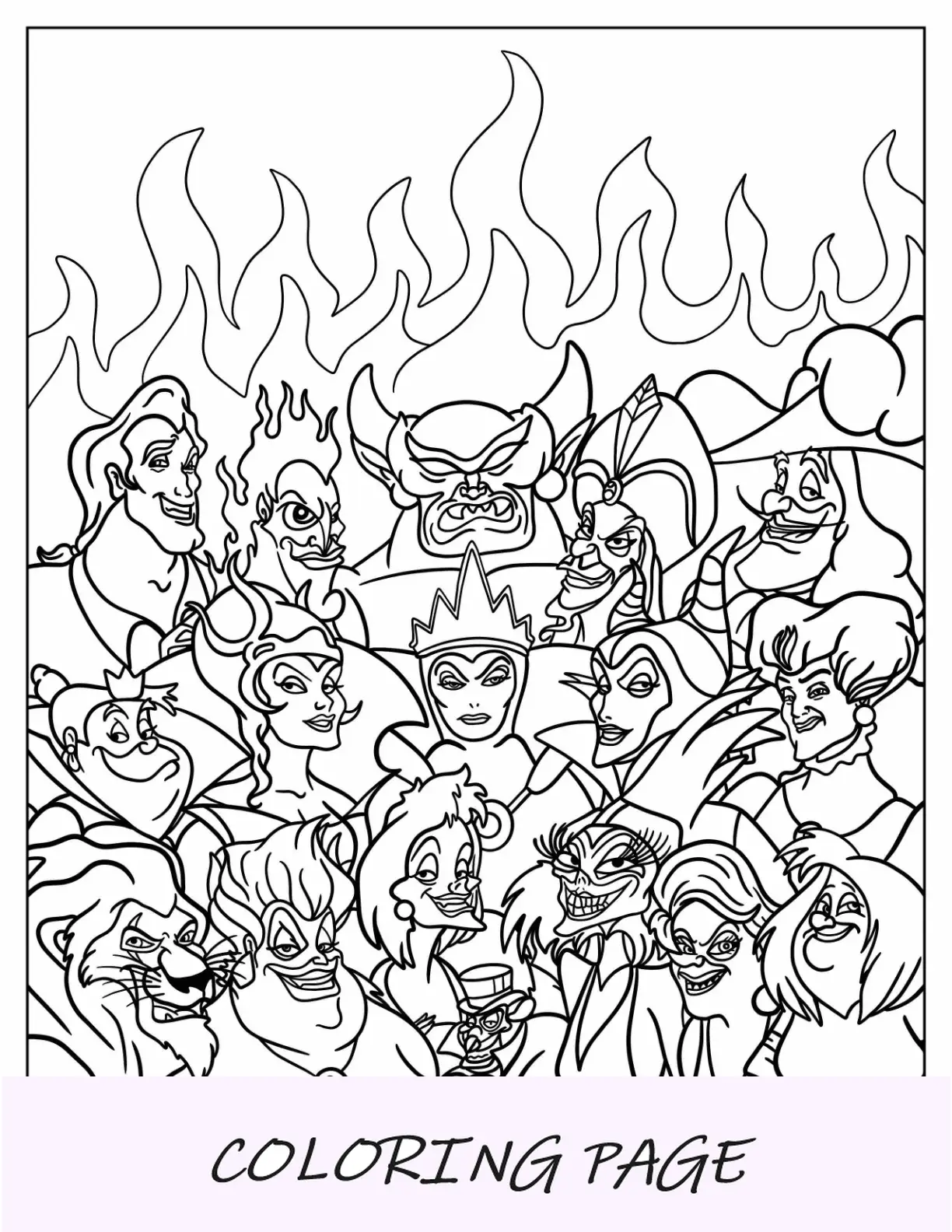 Dibujos para colorear de Disney para adultos de villanos clásicos