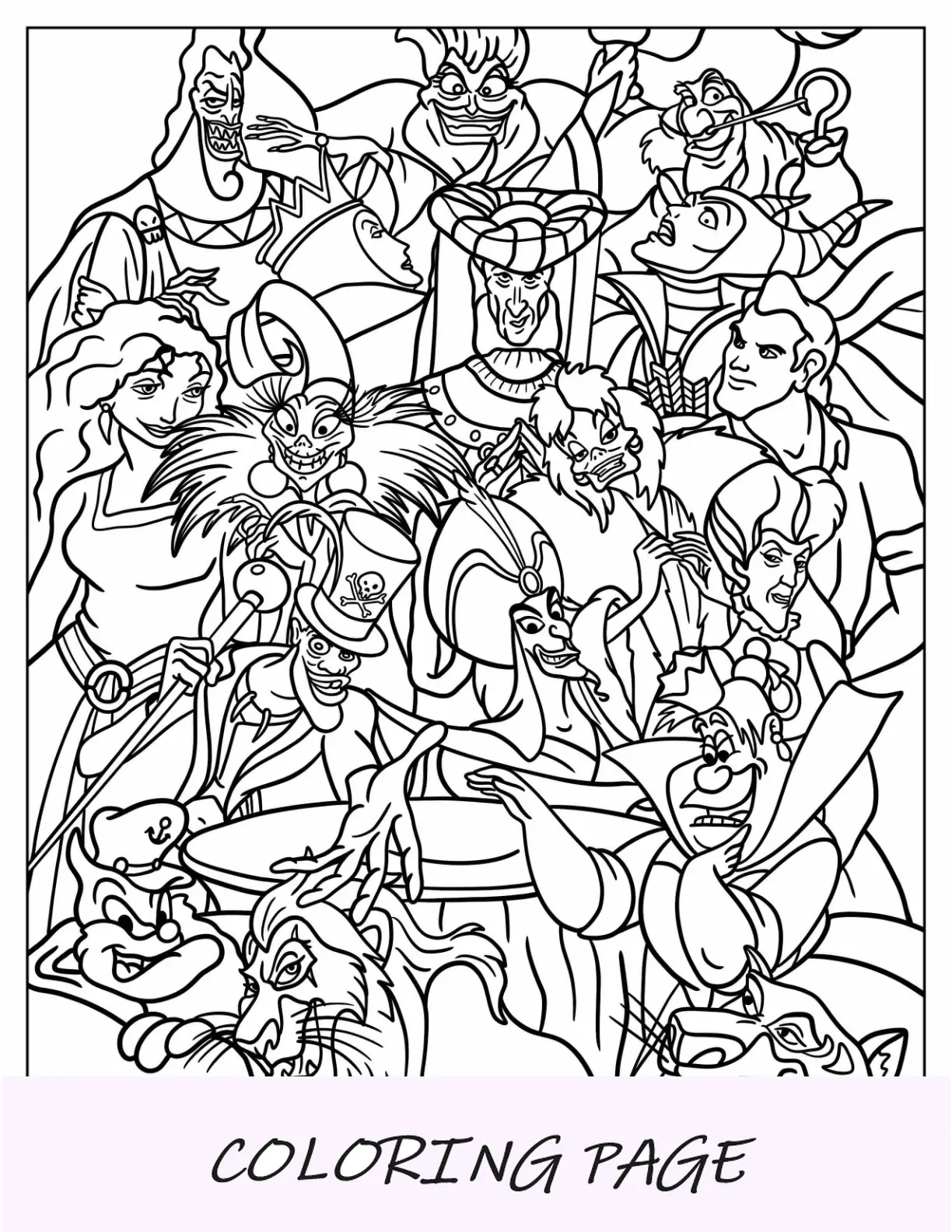 Dibujos para colorear de Disney para adultos de villanos