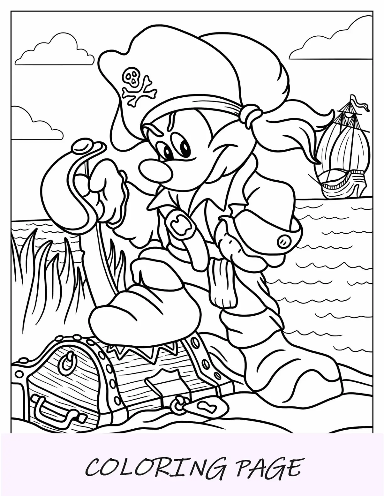 Dibujos para colorear de Disney para adultos del pirata Mickey Mouse