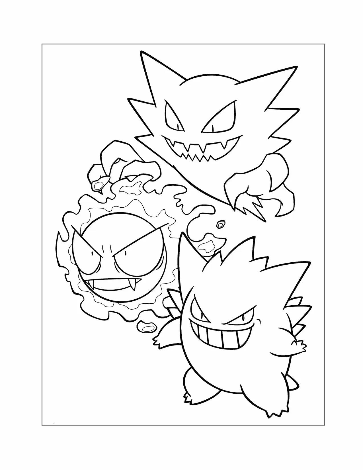 Gengar Evolution Coloring Page