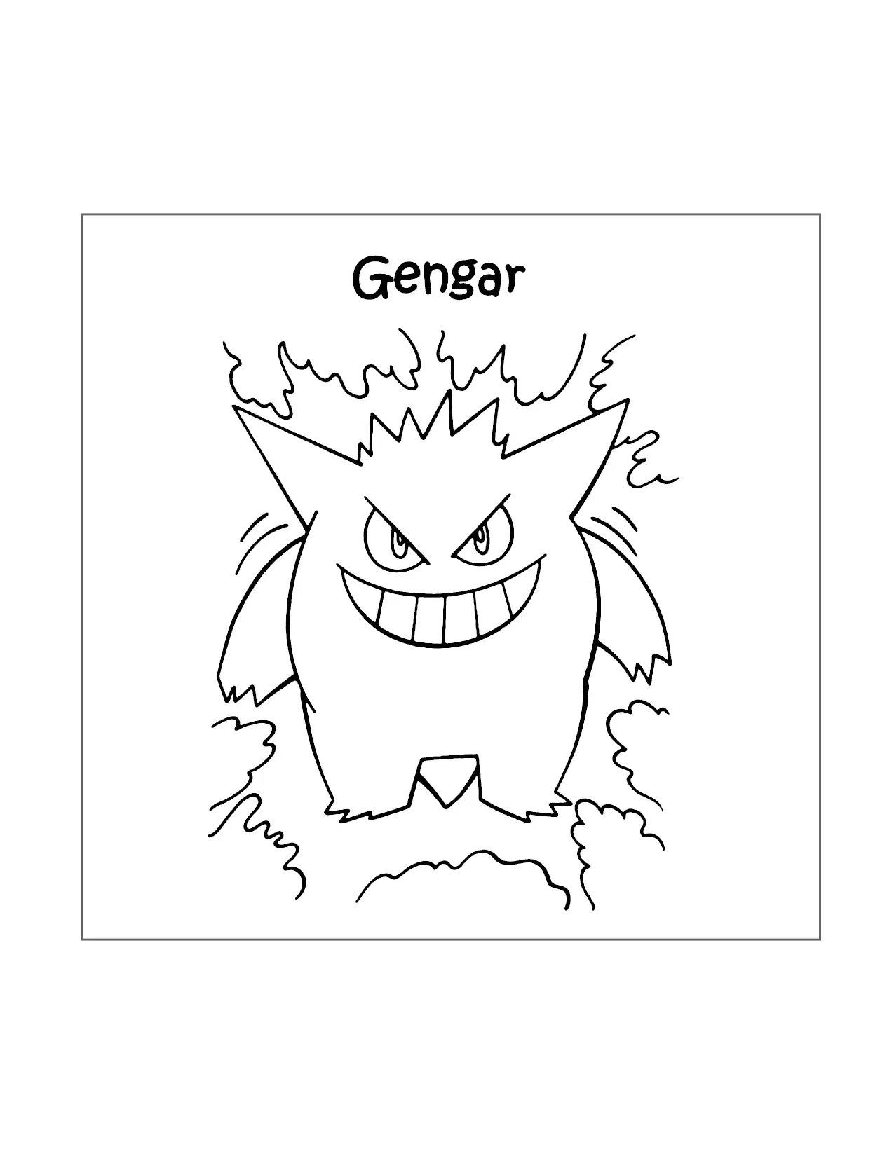 Gengar Coloring Page