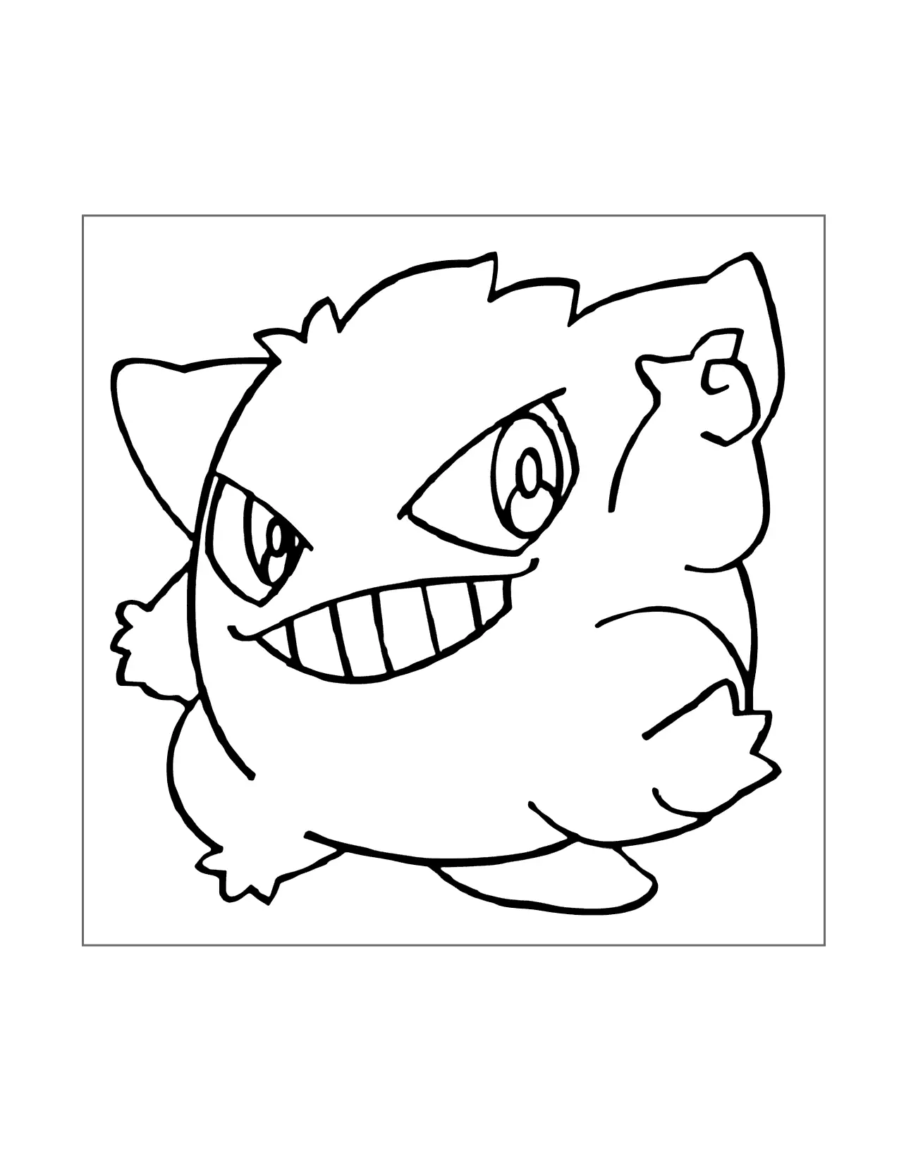 Cute Gengar Coloring Page
