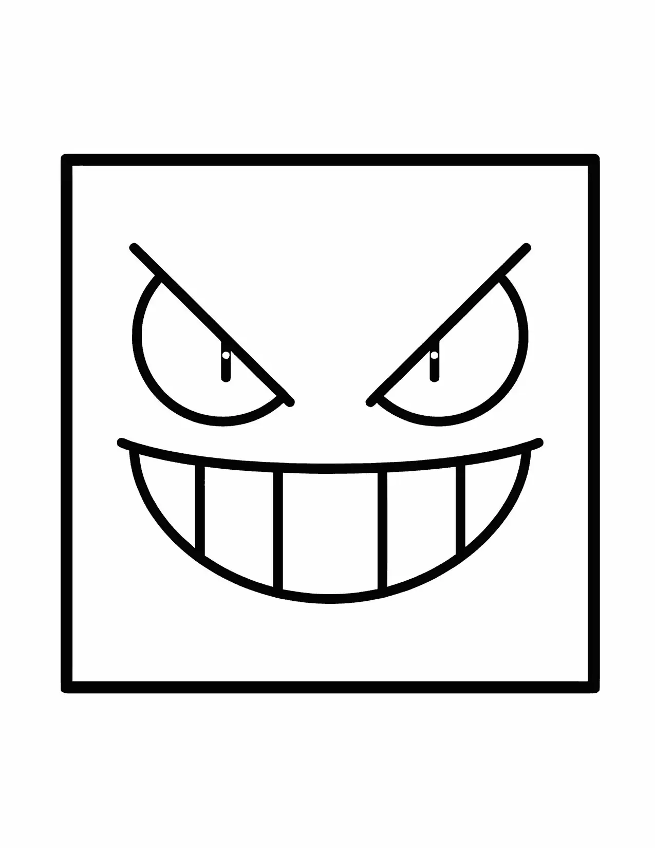 Simple Square Gengar Coloring Page