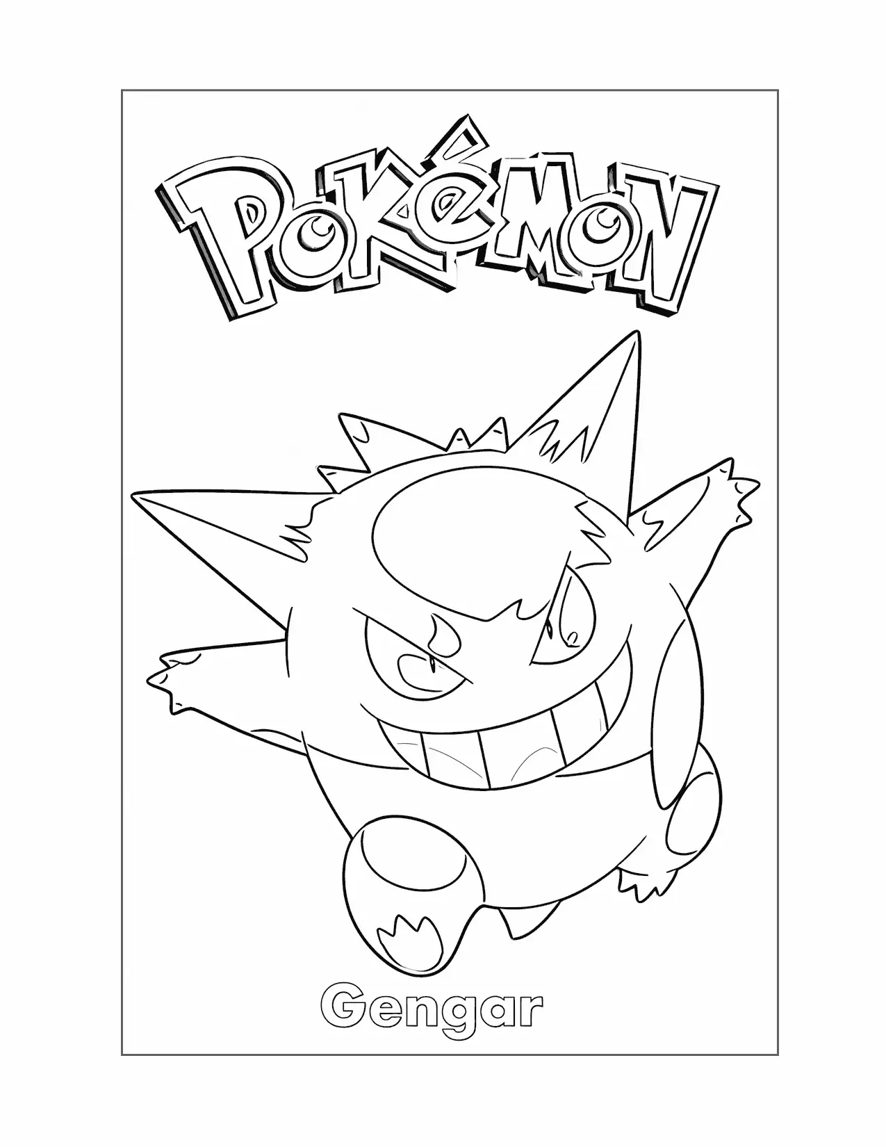 Pokemon Gengar Coloring Page