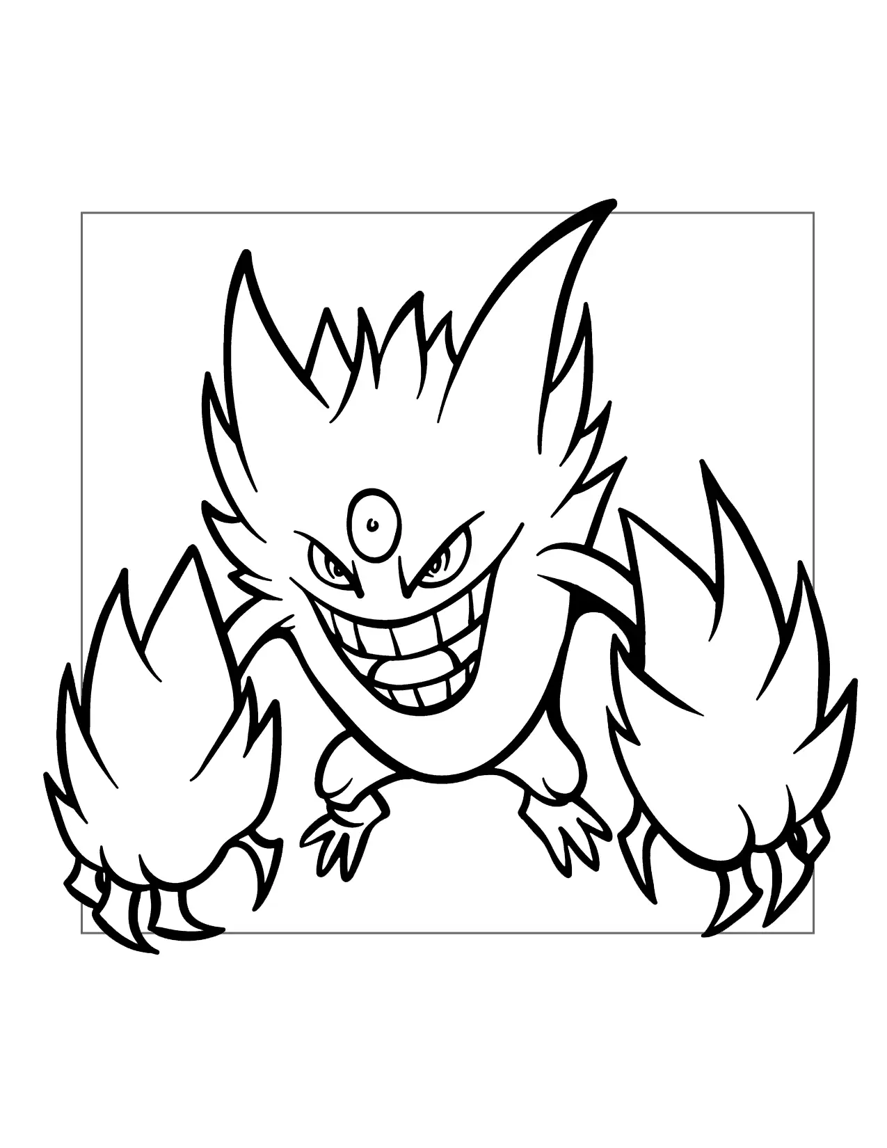 Mega Gengar Pokemon Coloring Page