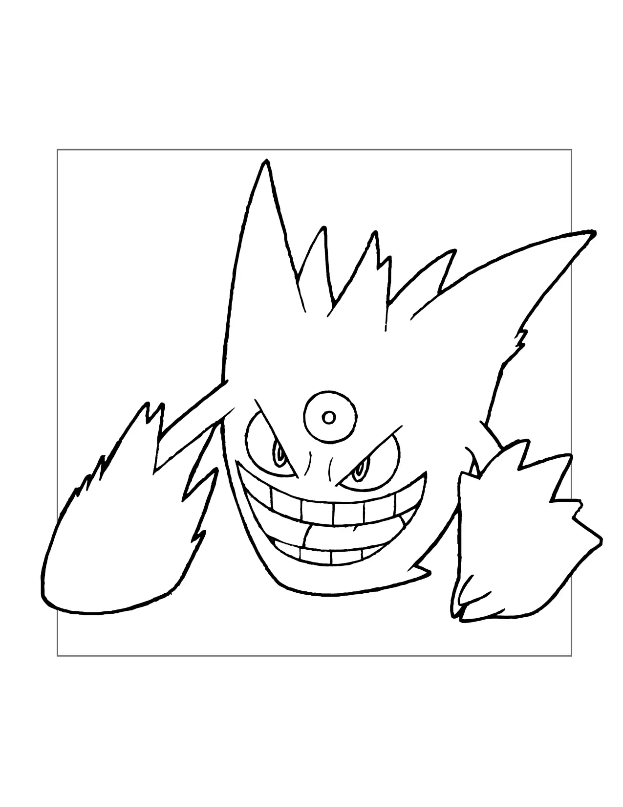 Mega Gengar Coloring Page