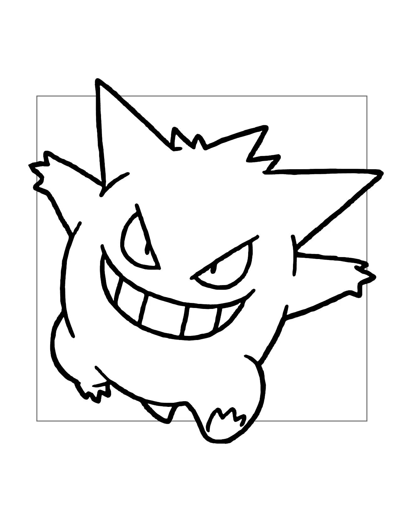 Gengar Running Coloring Page