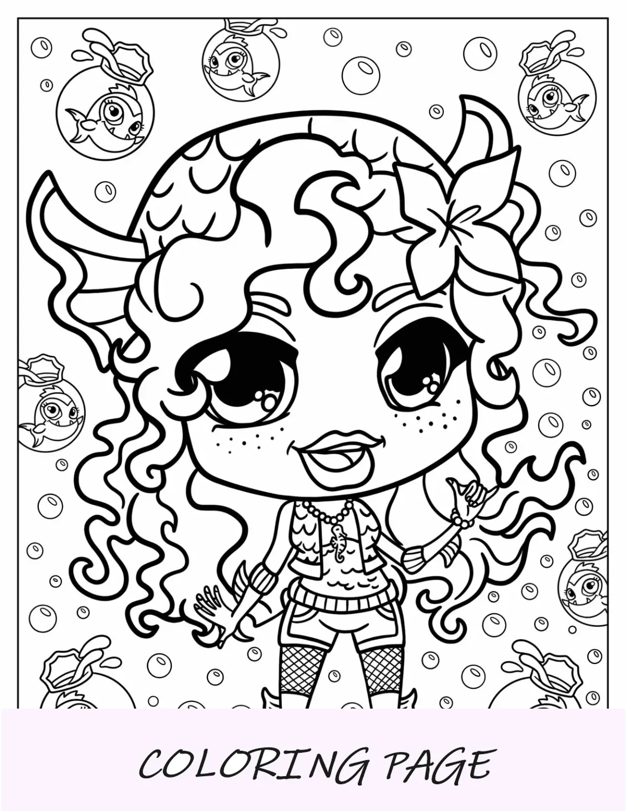 Página Para Colorir Monster High De Kawaii Lagoona Azul