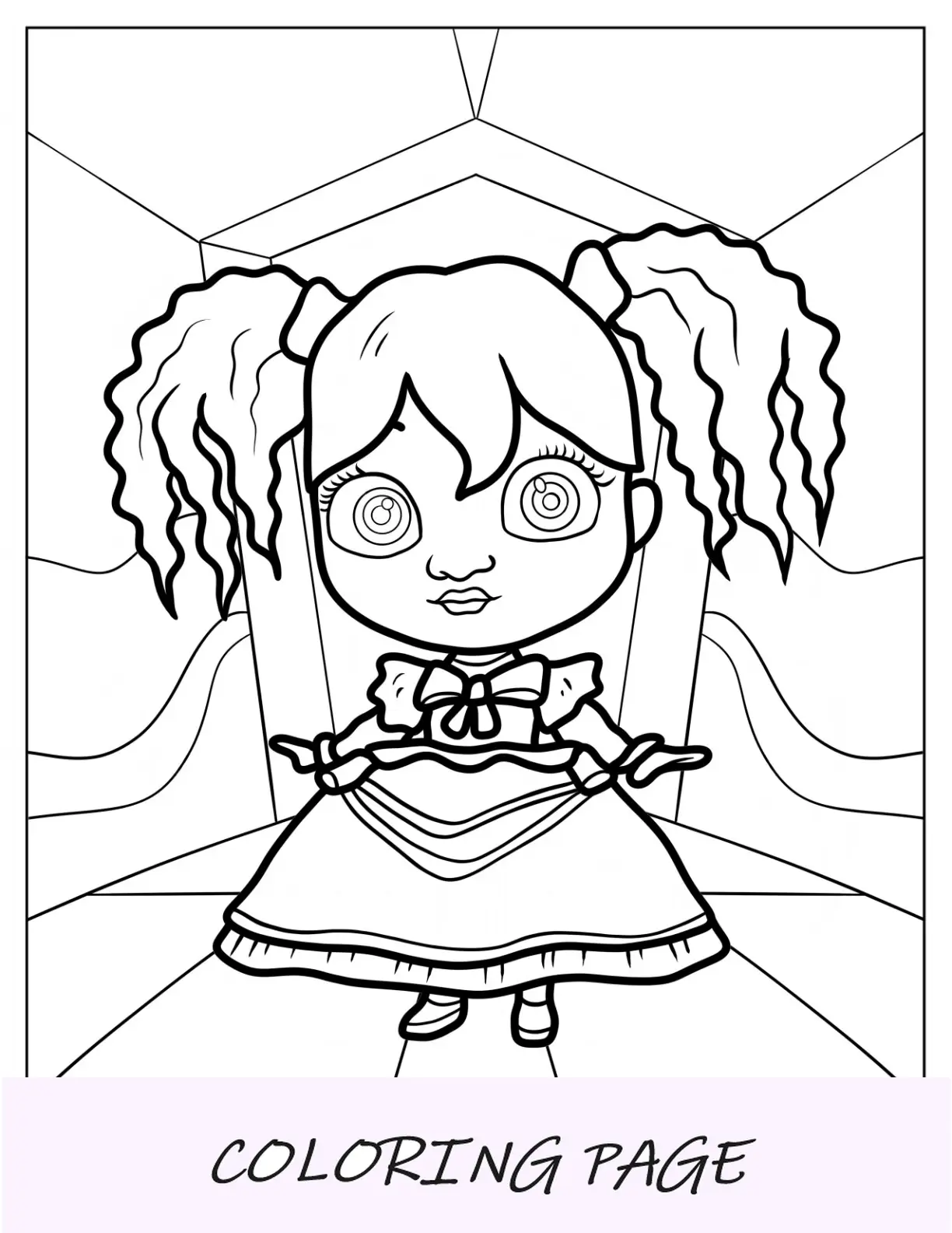 Página para colorir de Poppy Playtime de Poppy fácil para crianças