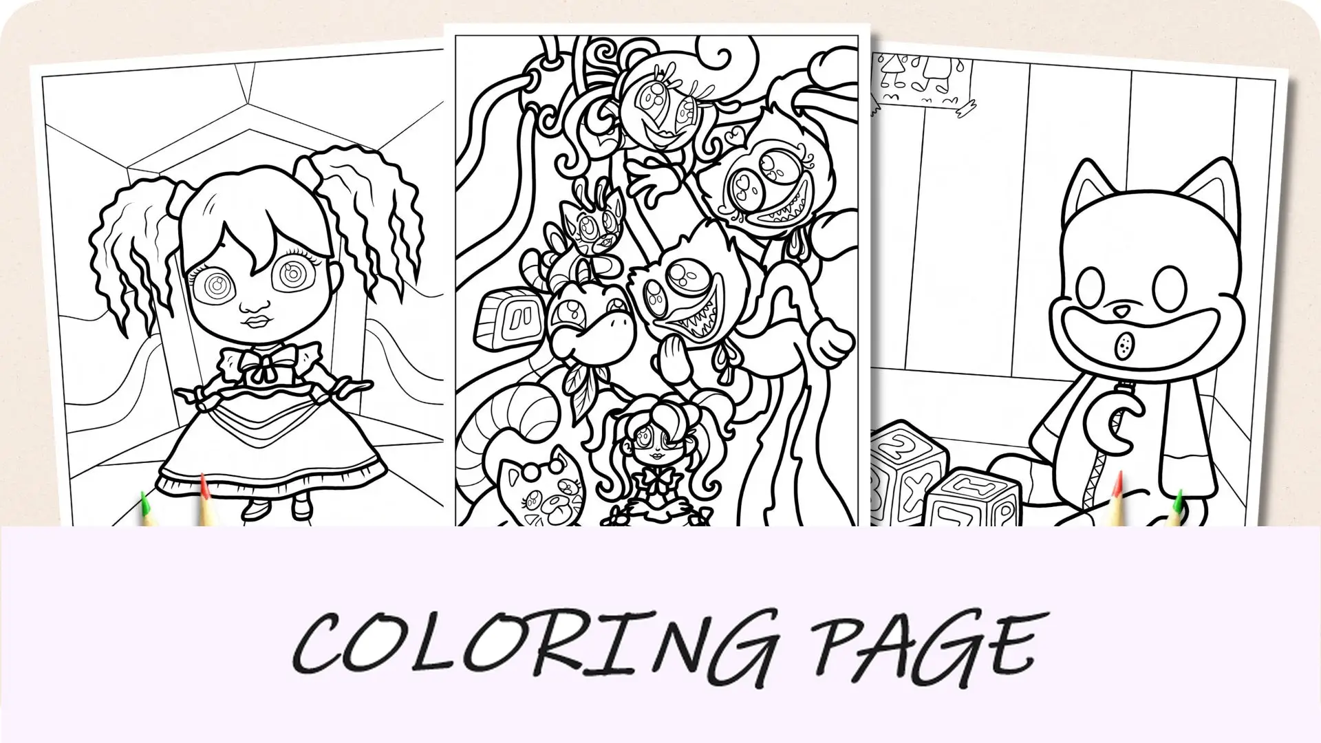 Imagem em destaque das páginas para colorir Popp Playtime