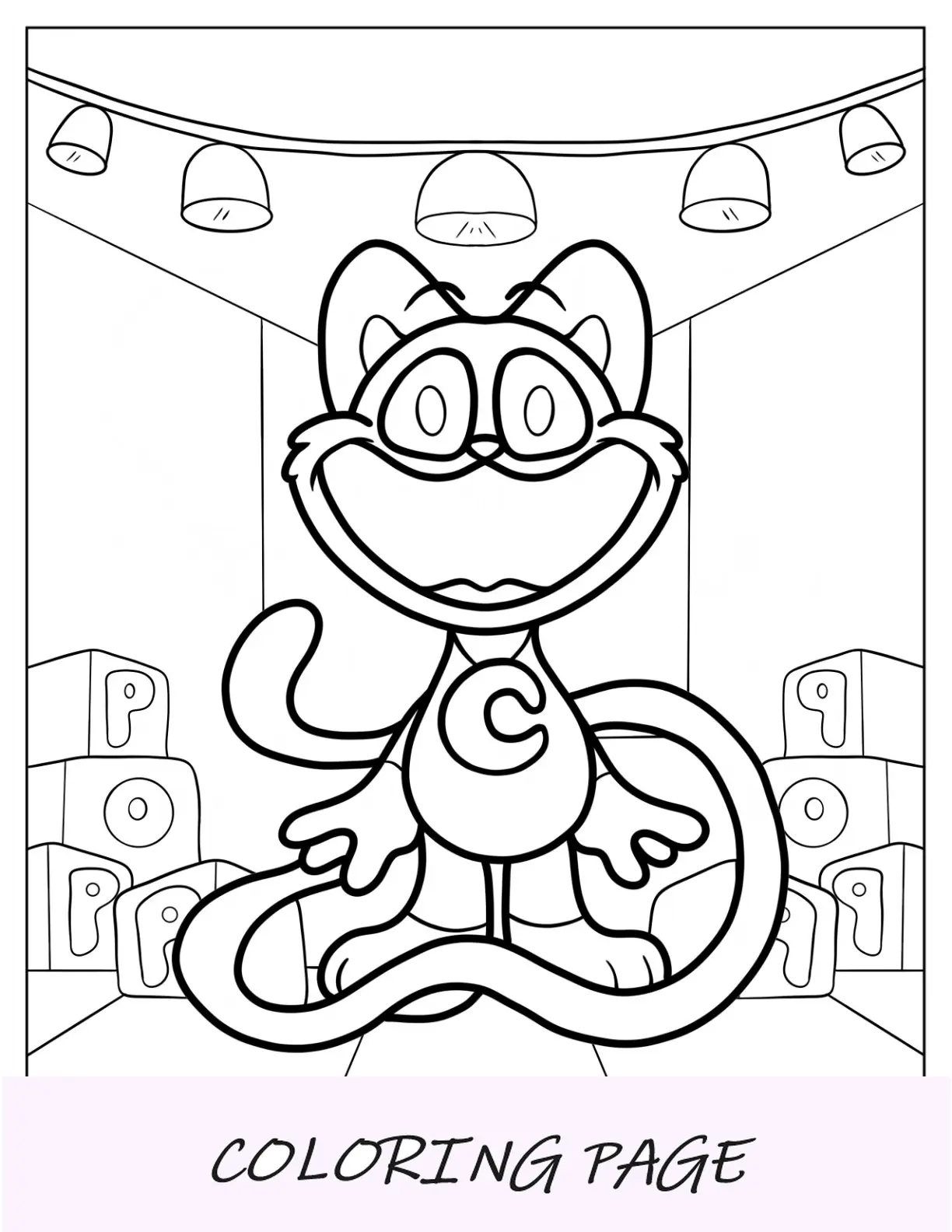 Página para colorir de Poppy Playtime de Catnip de Poppy Playtime