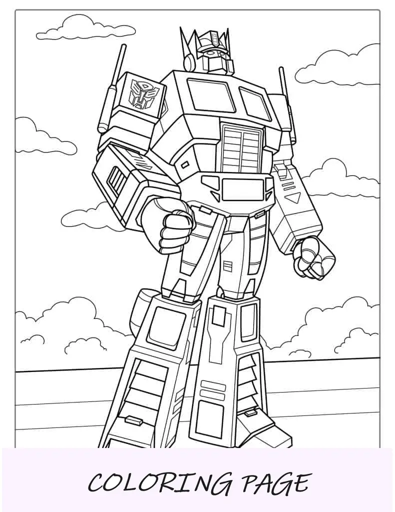 Página detallada de Optimus Prime para colorear