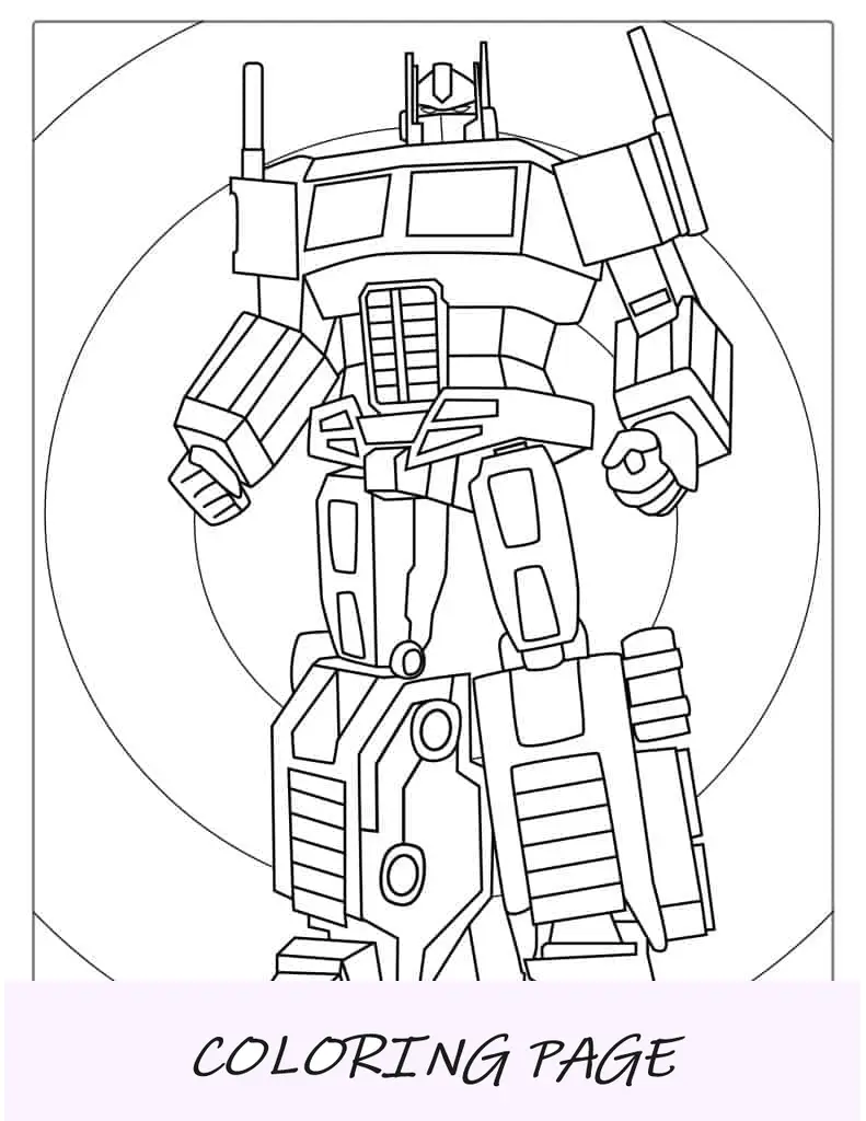 Esquema sencillo de Optimus Prime para niños