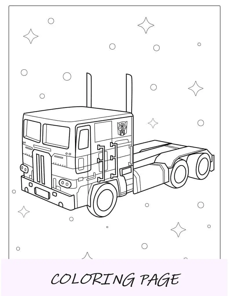 Camión Optimus Prime Para Colorear