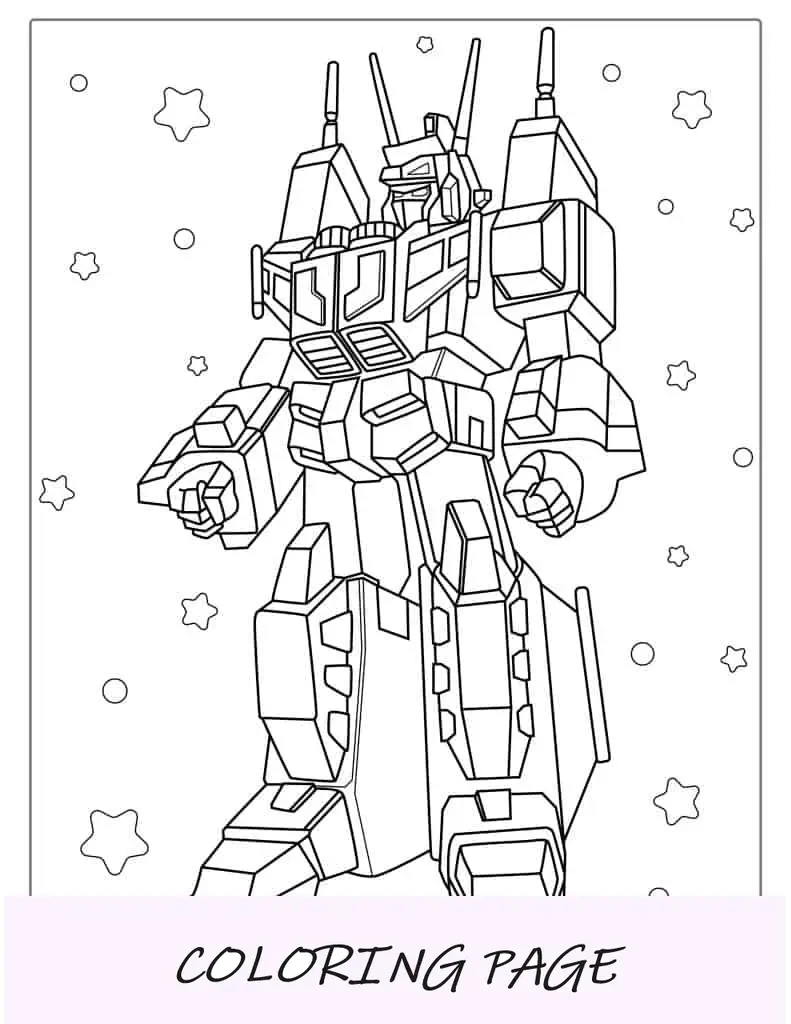 Página para colorear de Star Sabre Transformer