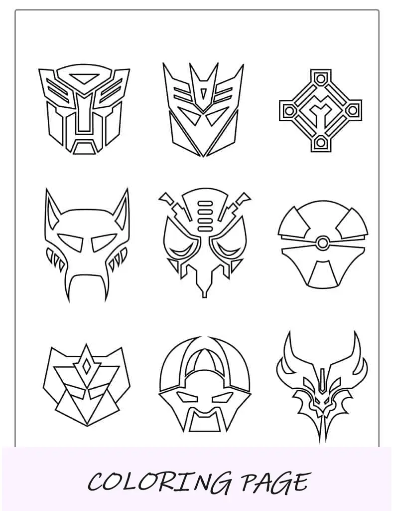 Insignias De Transformers Para Colorear