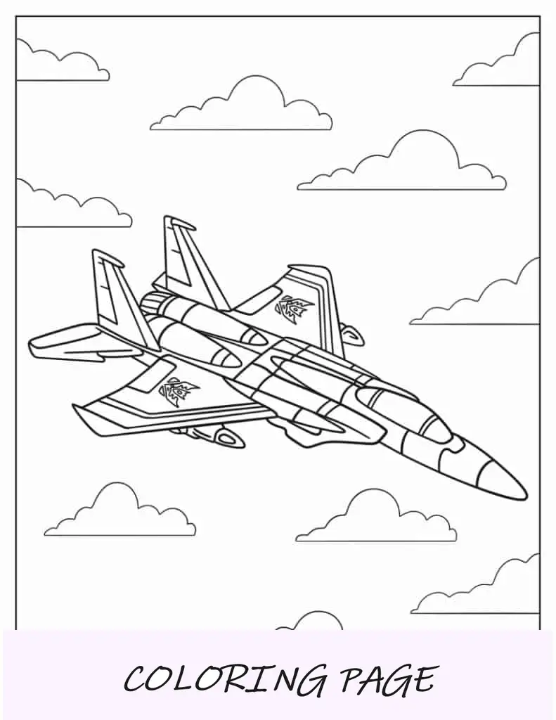 Modo Earth Jet de Starscream para colorear para niños
