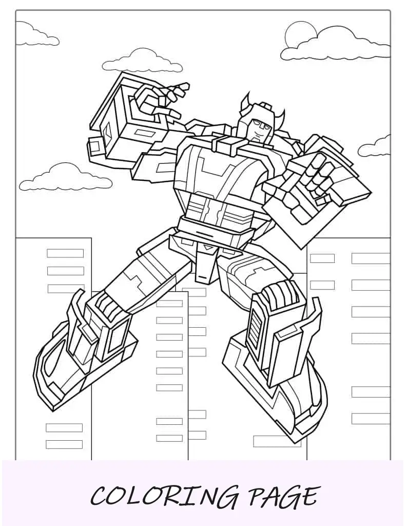 Página para colorear de Bumblebee Transformer