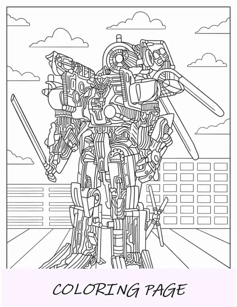 Hoja para colorear de Transformers Blackout