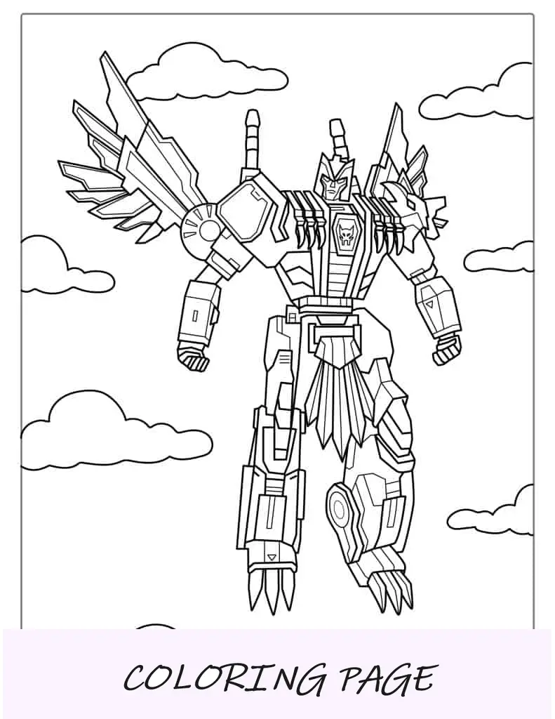 Hoja para colorear de Decepticon Tigerhawk