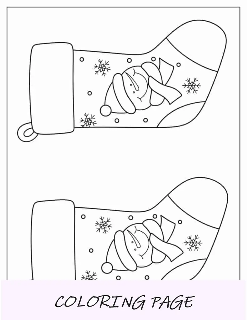 Modelo de meia de Natal para boneco de neve médio
