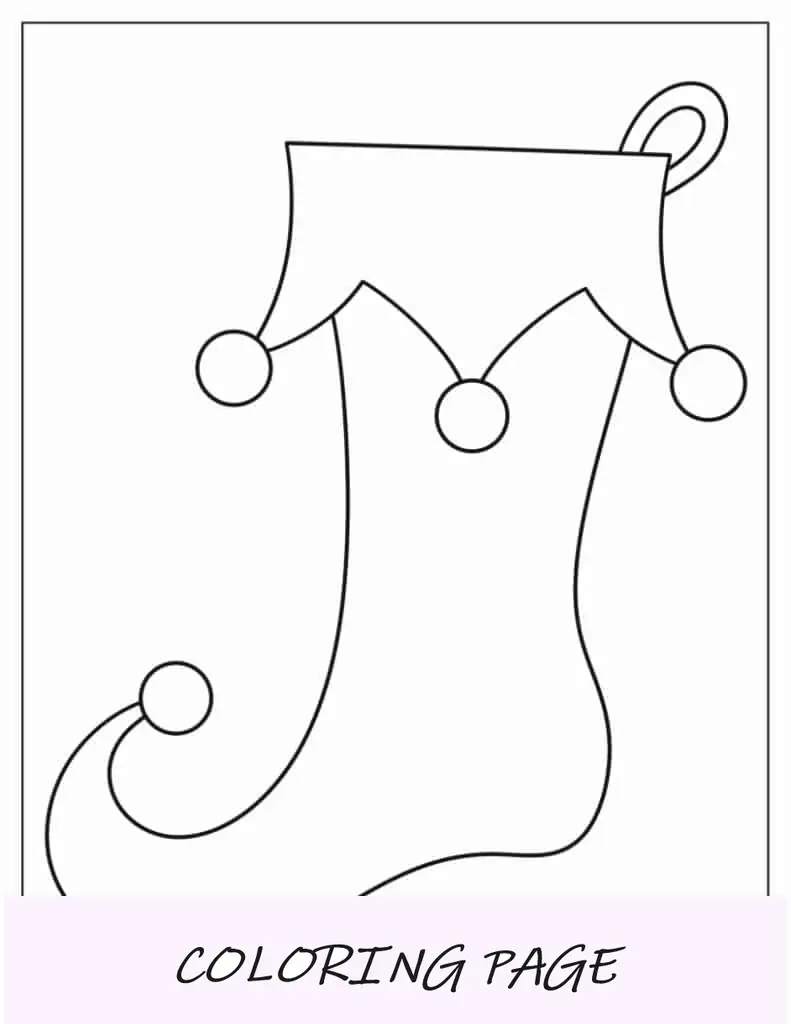 Modelo de meia de Natal Jester de meia página com duas páginas