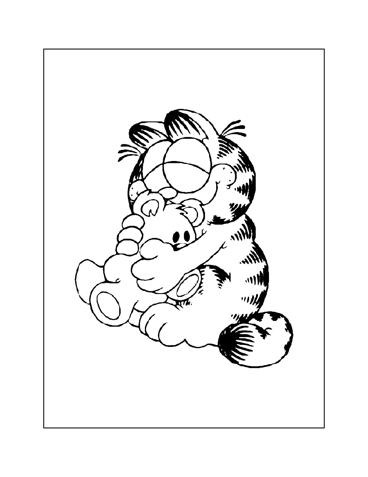 Garfield Loves Pooky Coloring Page
