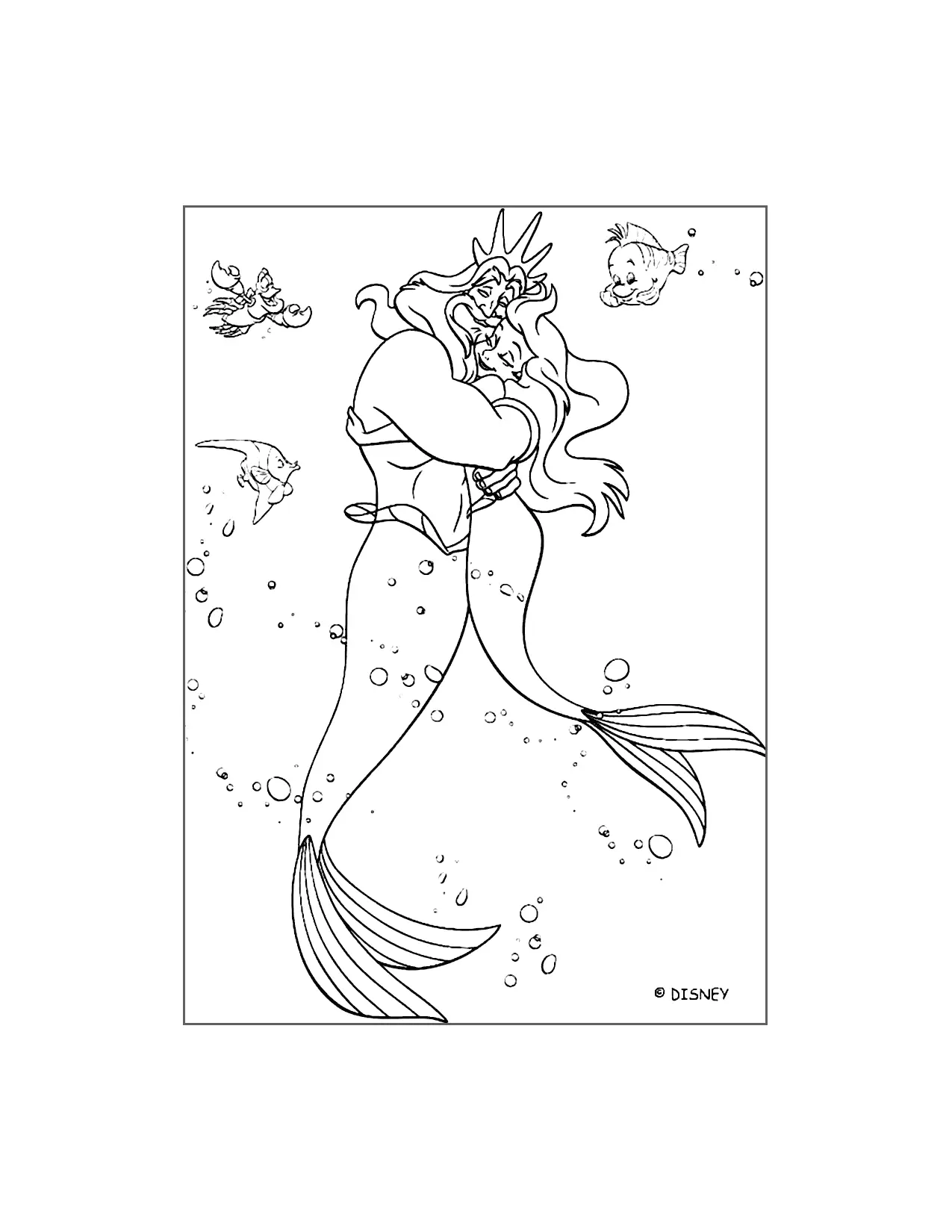 Ariels Father Loves Her Coloring Page