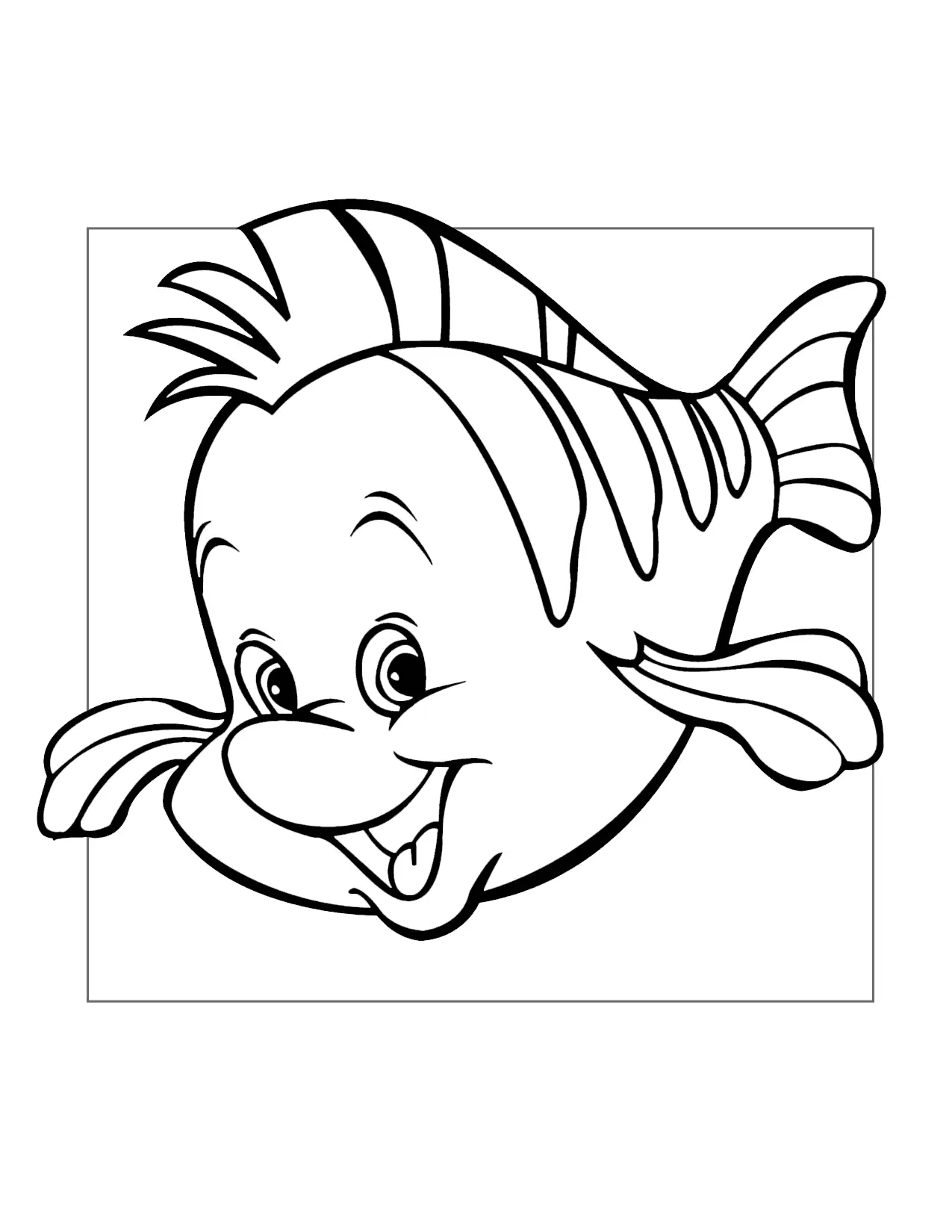 Flounder Little Mermaid Coloring Page