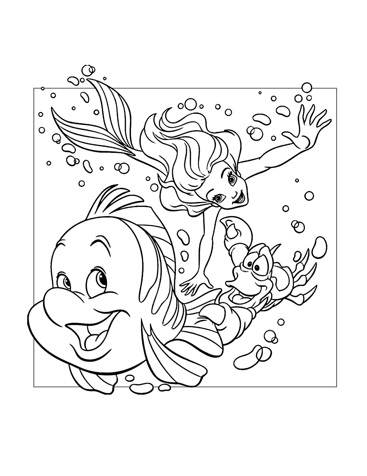 Fun Little Mermaid Coloring Page