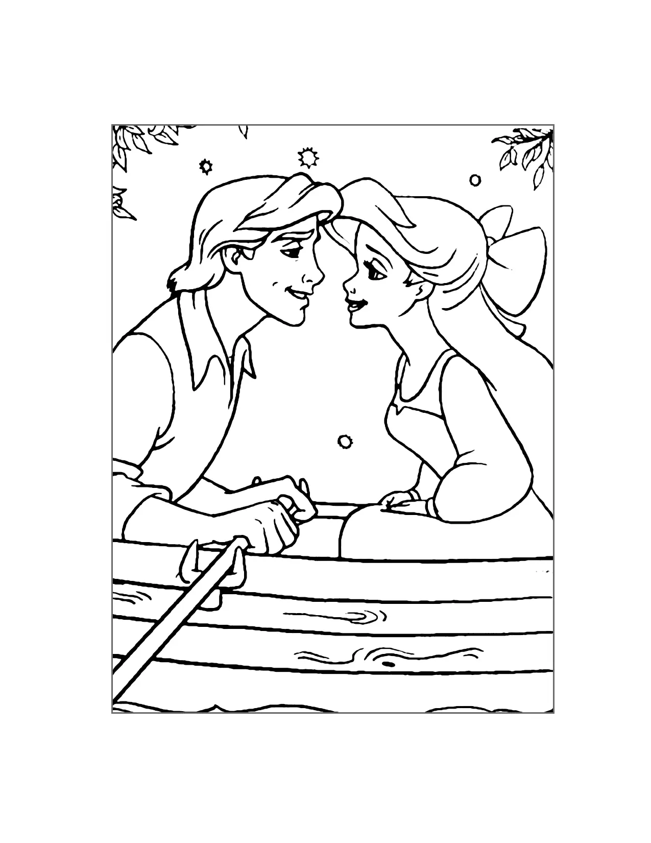Little Mermaid Kiss The Girl Coloring Page