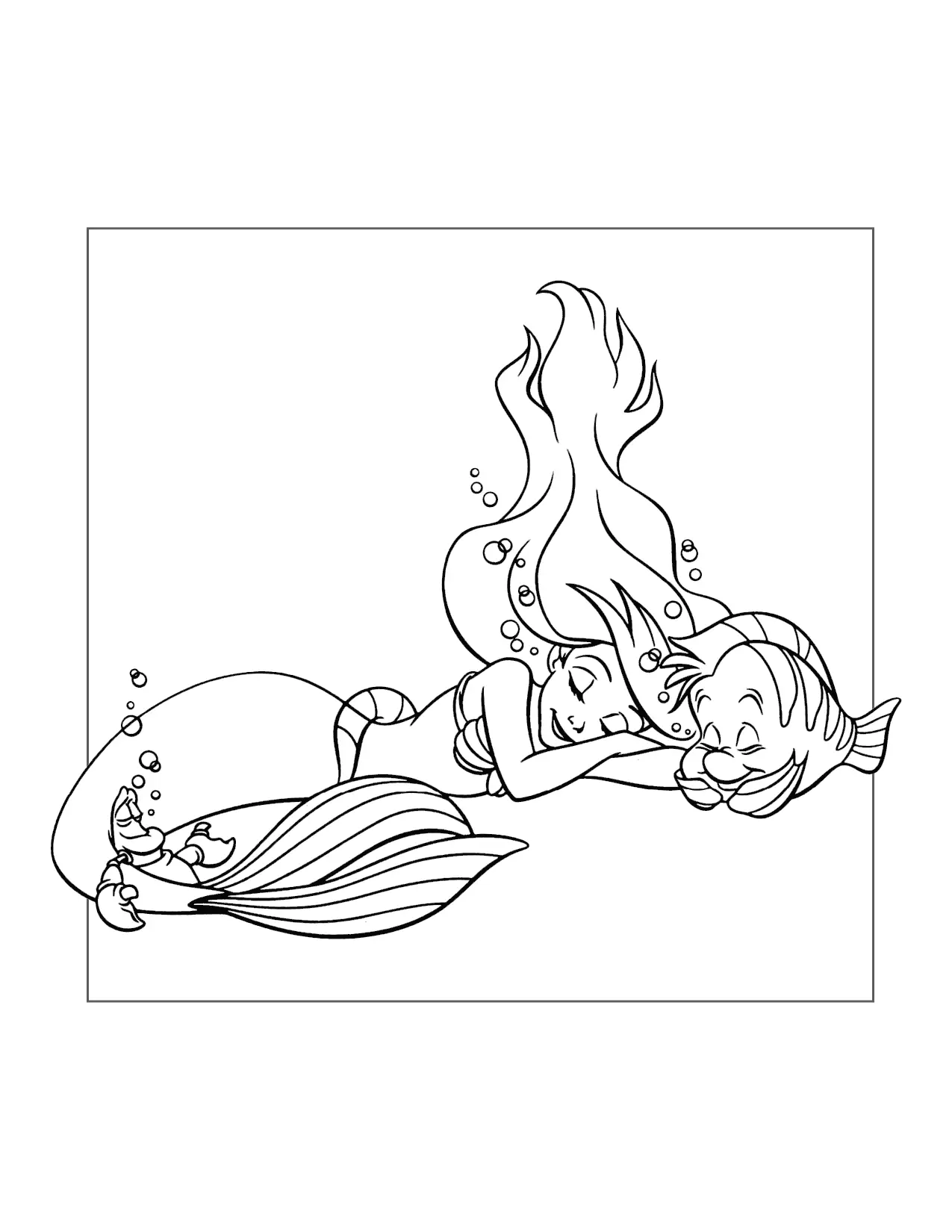 Little Mermaid Naptime Coloring Page